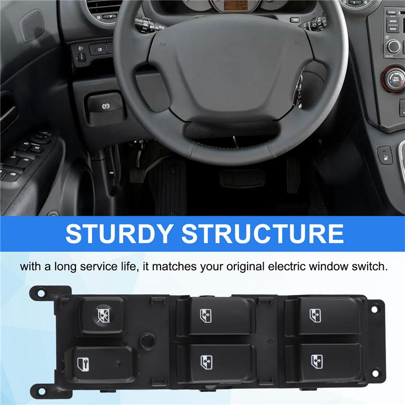 Portable For KIA Rondo Carens 2007-2012 Driver Side Door Power Window Switch 93571-1D200 LHD чёрный