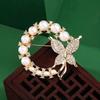 Elegant Butterfly Brooch with Imitation Pearls, High-End Exquisite Corsage Pin for Women, Classic Versatile Clothing Accessory