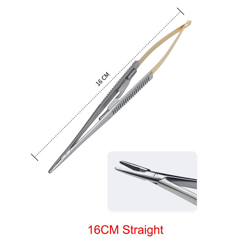 Стоматологический иглодержатель плоскогубцы TC головка многоразовый нержавеющая сталь прямая головка 16см