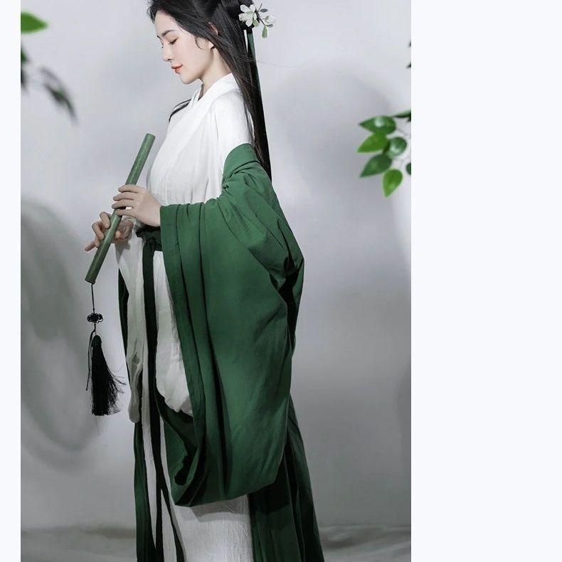 Čínský styl dynastie Wei a Jin Hanfu Jednobarevná víla Hanfu s velkými rukávy a elegantním oblečením