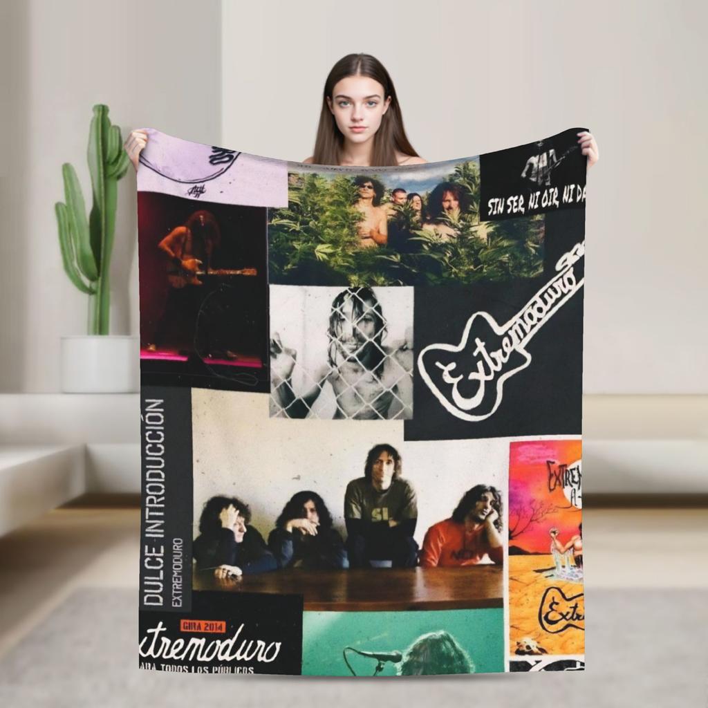 Coperta da viaggio Extremoduro Rock Band Premium Pile Flanella Leggera Coperta da Letto Coperta Morbida e Soffice Uso Stagione Singola