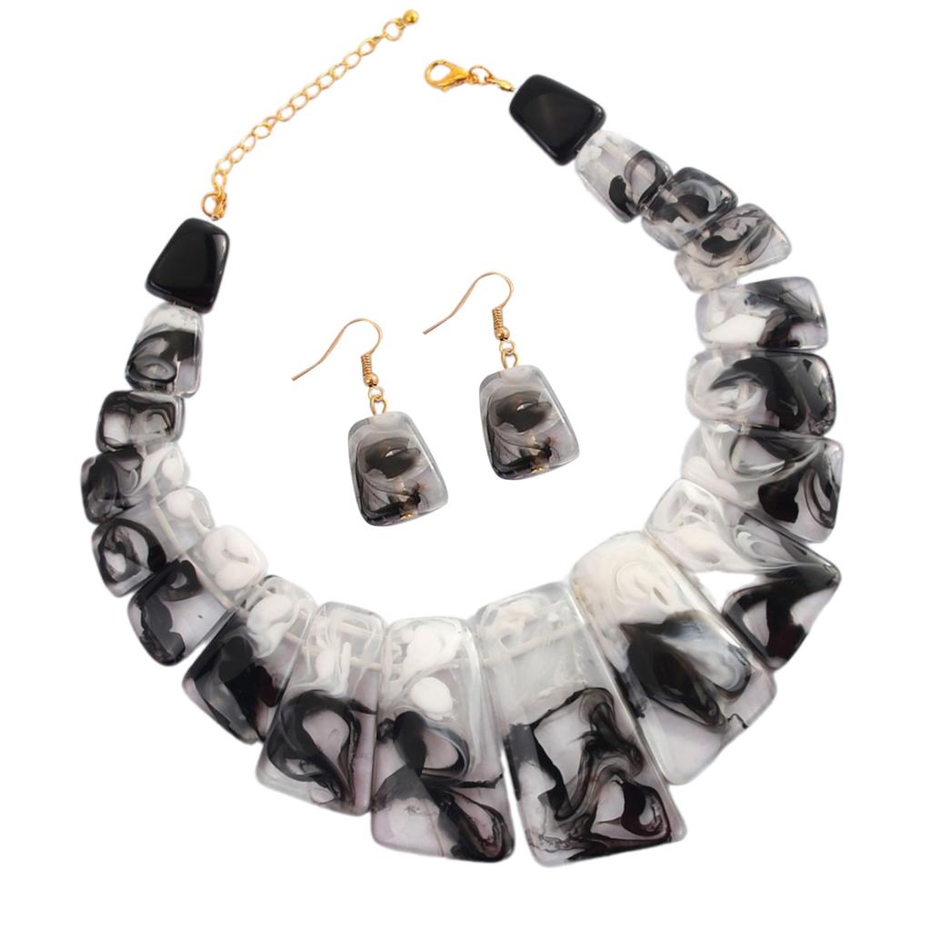 Clavicle Chain Necklace and Drop Earrings Set Distinctive Necklace and Earrings Set for Women Who Love Vintage Charm