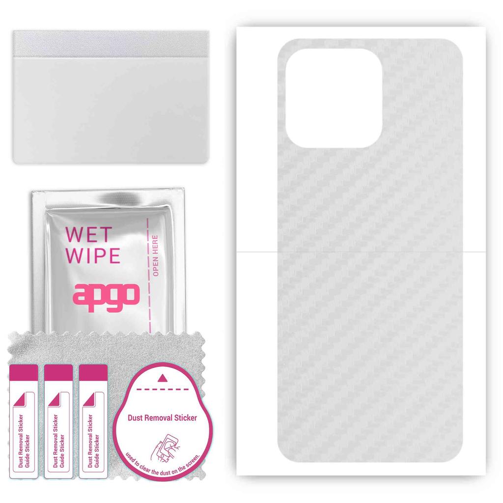 apgo Protective Skin Sticker for the back compatible with Honor X6, Wrap Film, Foil, Vinyl - Pattern Transparent Carbon