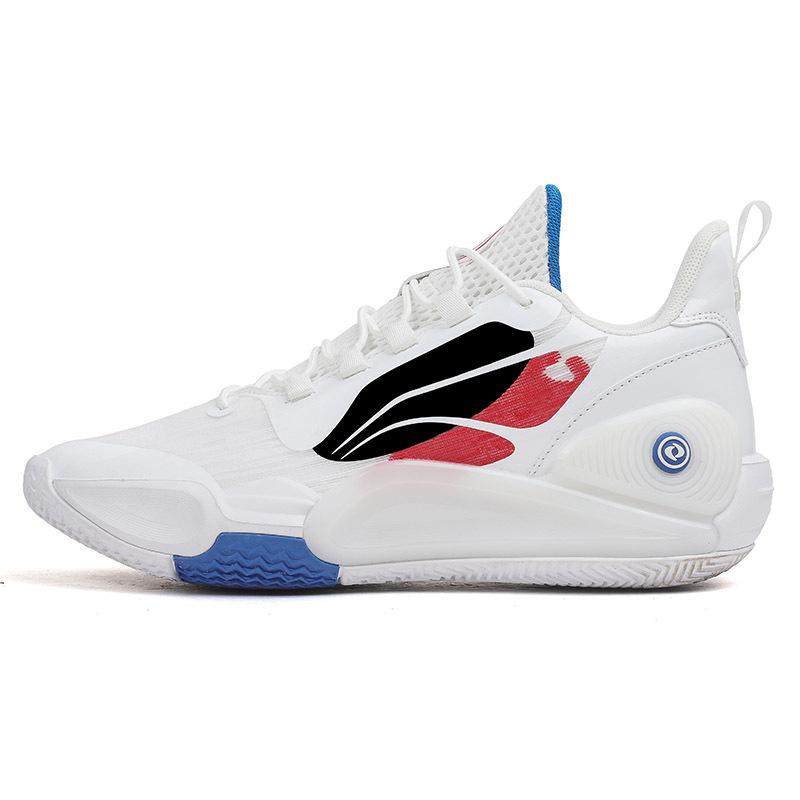 

Мужские баскетбольные кроссовки с дышащей сетчатой поверхностью, сцеплением с грунтом, амортизацией, нескользящие и износостойкие спортивные и для отдыха молодежные профессиональные боевые кроссовки 45 белый