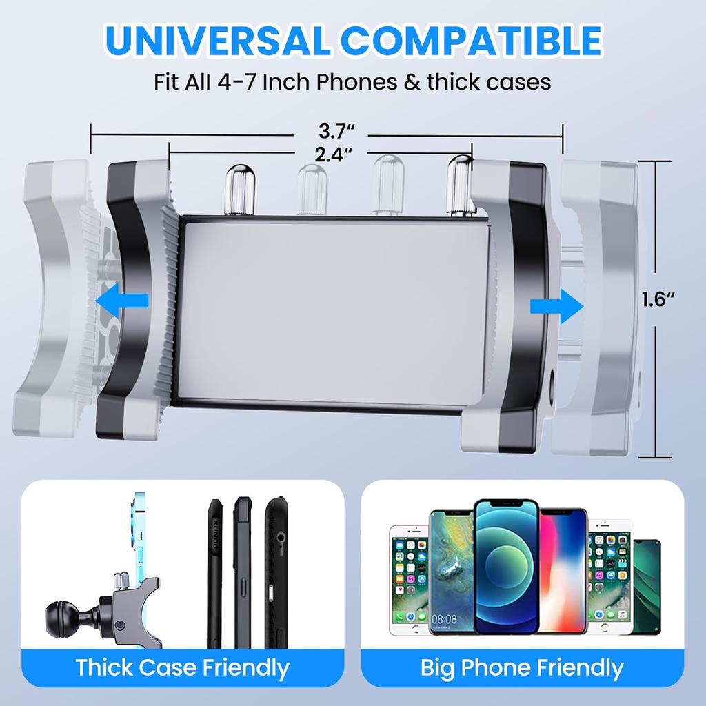 Upgraded Metal Phone Mount For Jeep Wrangler JL JLU 2018- And Gladiator JT     Phone Holder Dash Mount System Kit Dashboard Accessories Driver Side