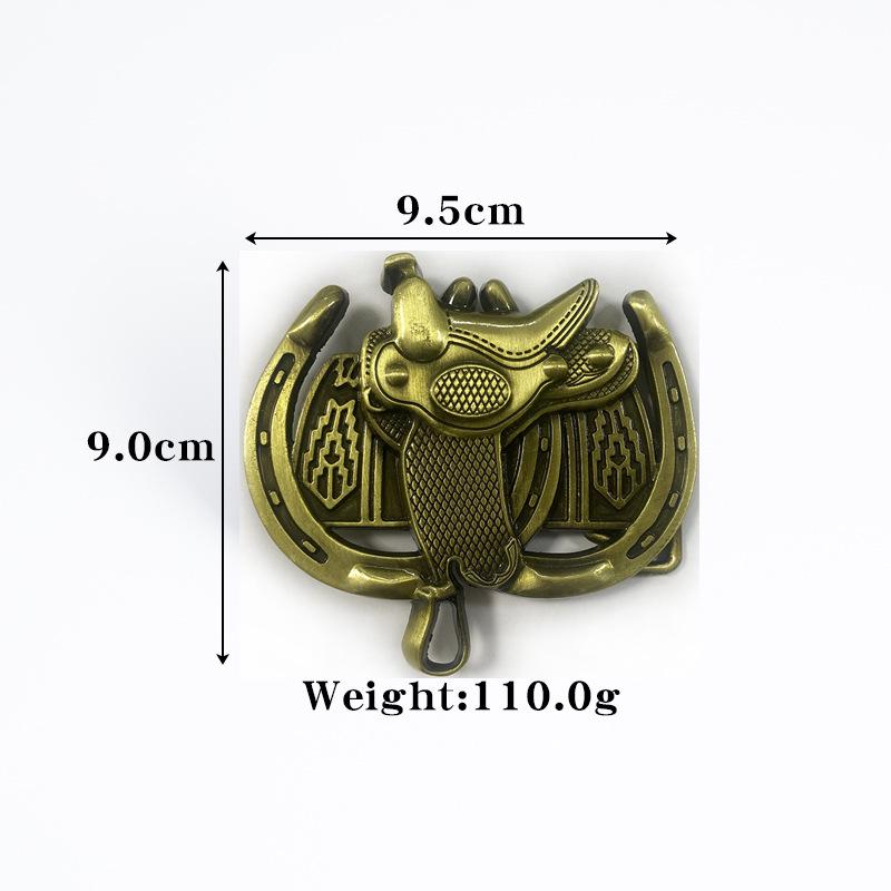 Western Cowboy Zinc Alloy Saddle Belt Buckle - Large, Fashionable, Smooth, Unique Design