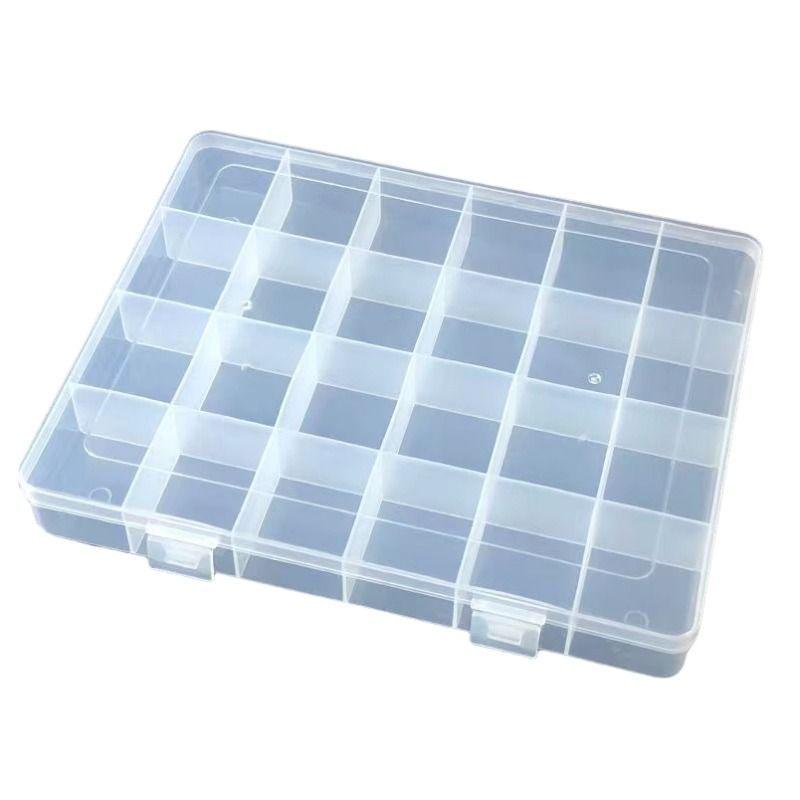 Fixed Grid Transparent Earring Organizer - Multi-Compartment Non-Removable Dividers No Mixing Jewelry Storage Box 8 Grid Transparent Box 1 piece 659₽