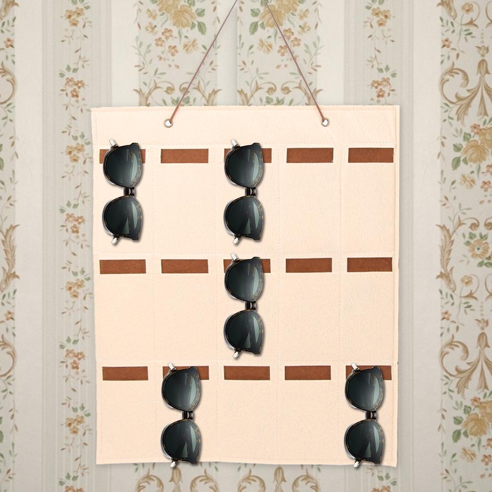 15 Fächer Haushalt Filz Sonnenbrillen Organizer Aufbewahrungstasche Brillenbehälter Wandhängetasche