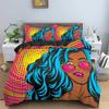 Cartoon Girls Duvet Cover Cute Lipstick Fashion Theme for Women Gifts for Bedroom Decorations with Pillowcase Queen King Size