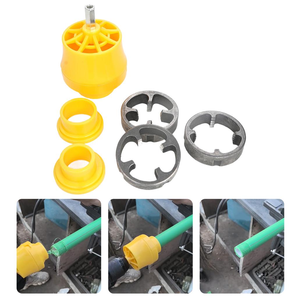 Electric Drill Compatible PVC Pipe Threader Kit Electric Drill PVC Thread Maker Tool Pipe Threader for Electric Drill