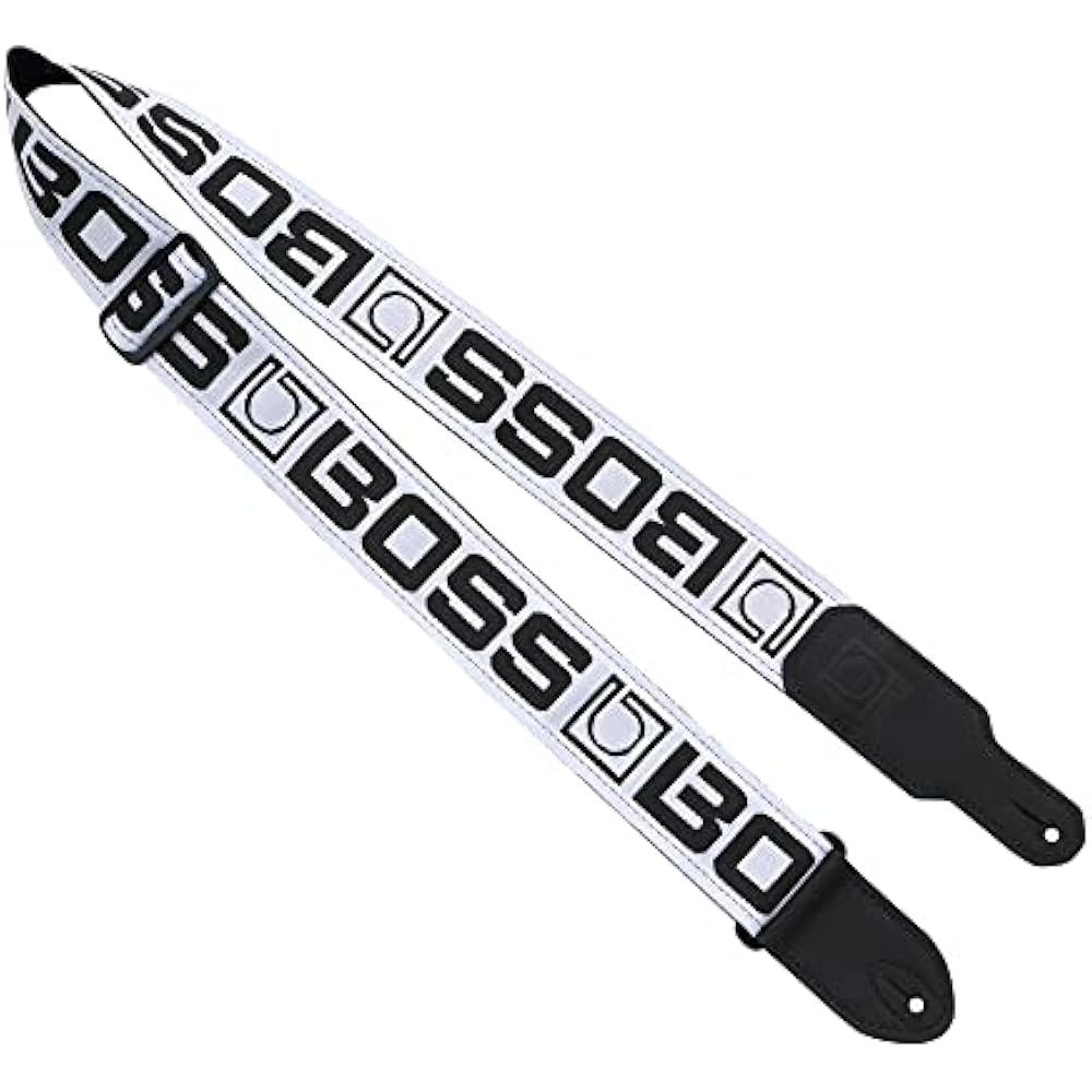 

[BOSS] Boss BSM-20-WB Guitar Strap 5cm Wide Monogram White for Guitar/Bass