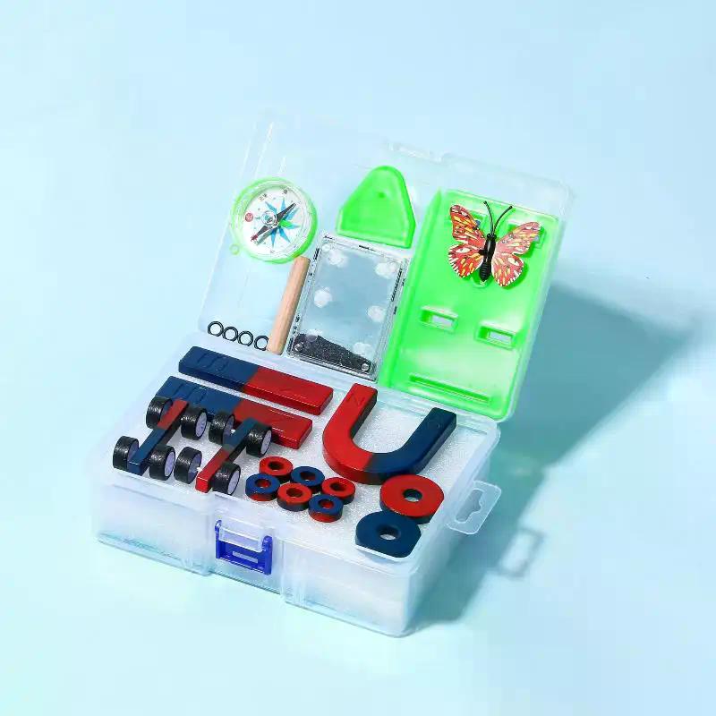 Set 1 Educational Experiment With Bar Ring Horseshoe U Shape Magnets And Compass Stem Physics Science Magnet Kit For Kids
