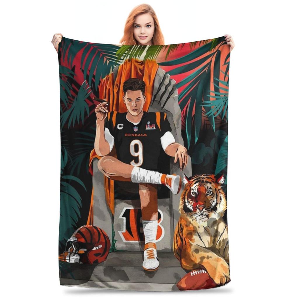 Joe Burrow Bengals 1 Blankets Flannel Portable Sofa Throw Blankets For Home Bedroom Office Throws Bedspread Quilt