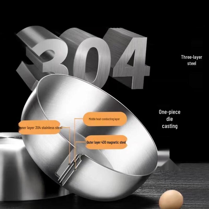 Shangqi 316 Stainless Steel Dough Kneading Bowl with Lid, 32CM