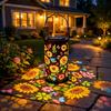 Colorful Solar Lanterns Outdoor, Garden Decor Gifts for Women Mom Grandma - LED Colorful Sunflower Solar Powered Lights Metal Hanging Lantern
