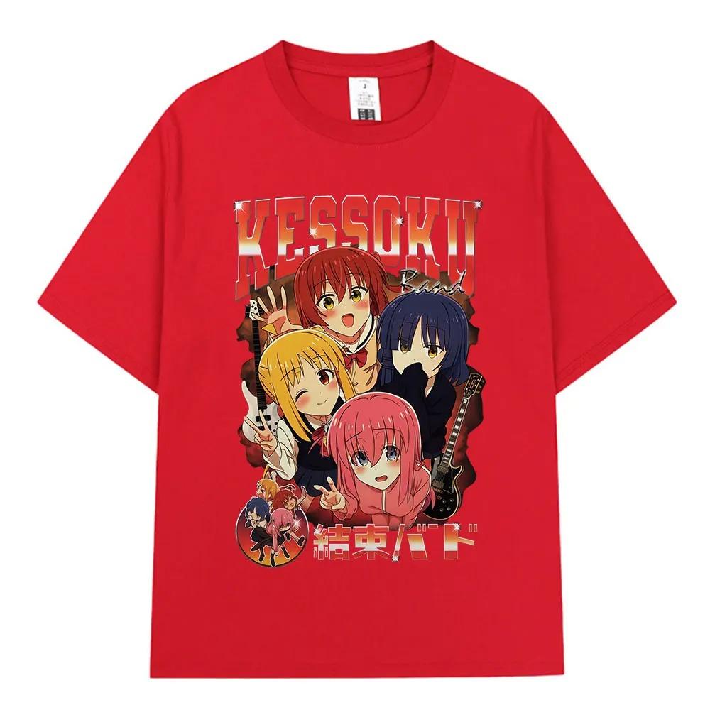 Japanese Anime Bocchi The Rock Gotoh Hitori Kessoku Band TShirt Fashion Harajuku Style Cotton Loose Tee for Unisex and WOMEN S