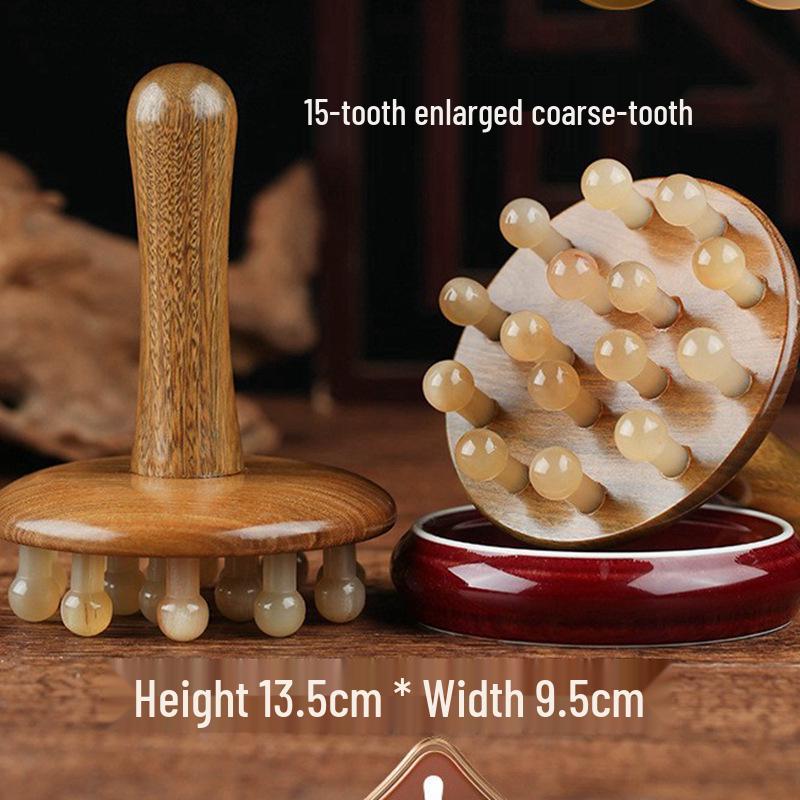Sandalwood Meridian Massage Brush - Green Sandalwood for Abdomen and Leg Dredging
