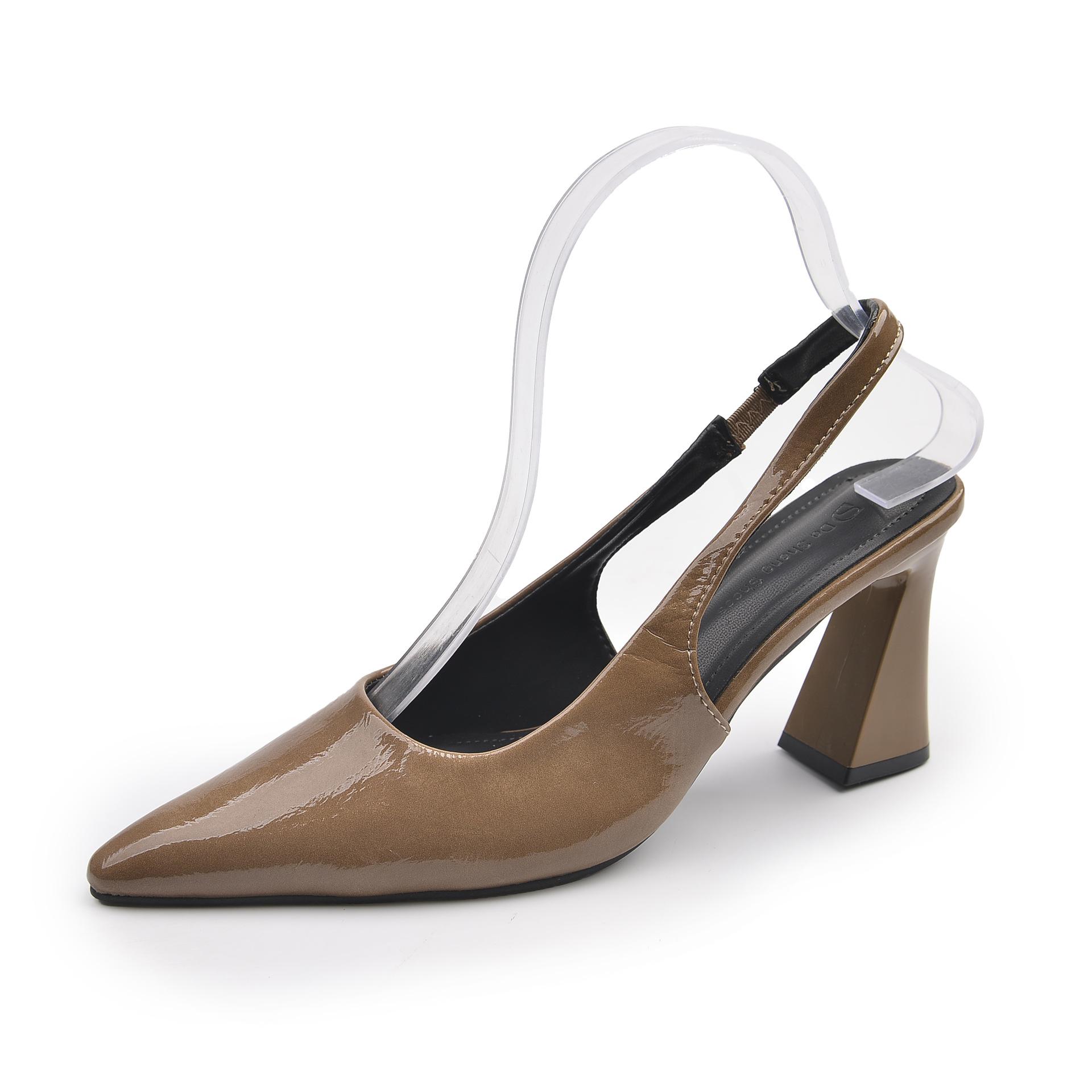 

22 trendy spring and summer French style with skirt pointed high-heeled sandals fairy style single shoes empty bag head sandals 35 хаки