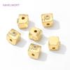 18K Gold Plated Square with Zircon Spacer Beads For Bracelet Making,Beads Separators,DIY Jewelry Making,Accessories For Jewelry