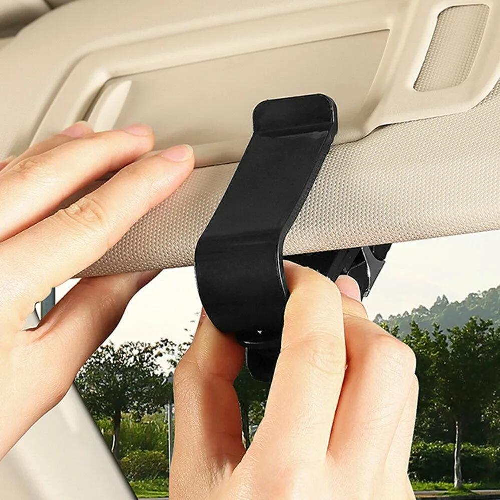 Brillenetui fürs Auto, Universal-Brillenhalter für die Sonnenblende im Auto, Sonnenbrillenclip, Kartenhalter, Tickethalter, Auto-Innenausstattung
