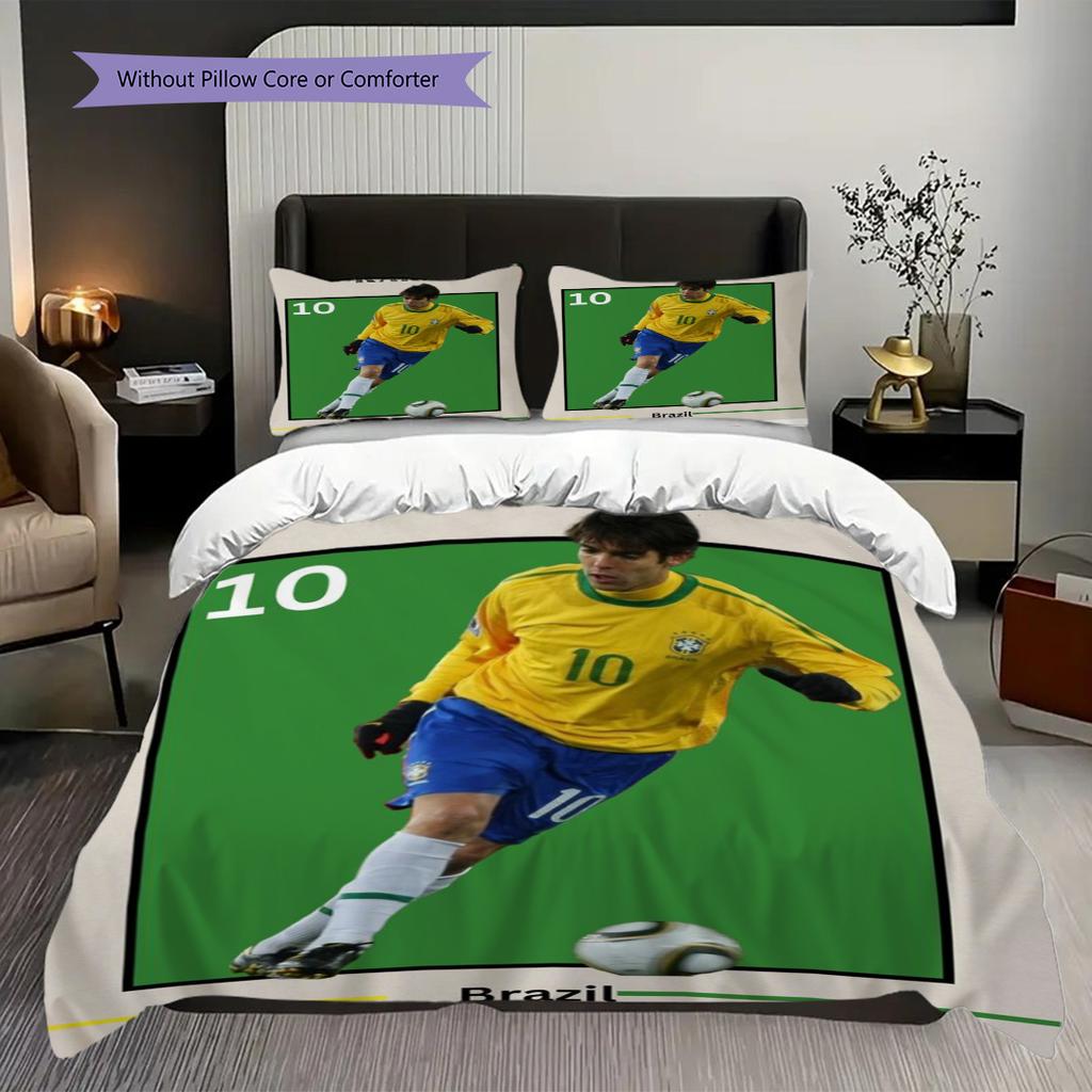 Ricardo Kaka Football Legend Action Three-piece Set (1 * Duvet Cover + 2 * Pillowcase, Without Core) 2D Flat Bedding Set Christmas Birthday Gift