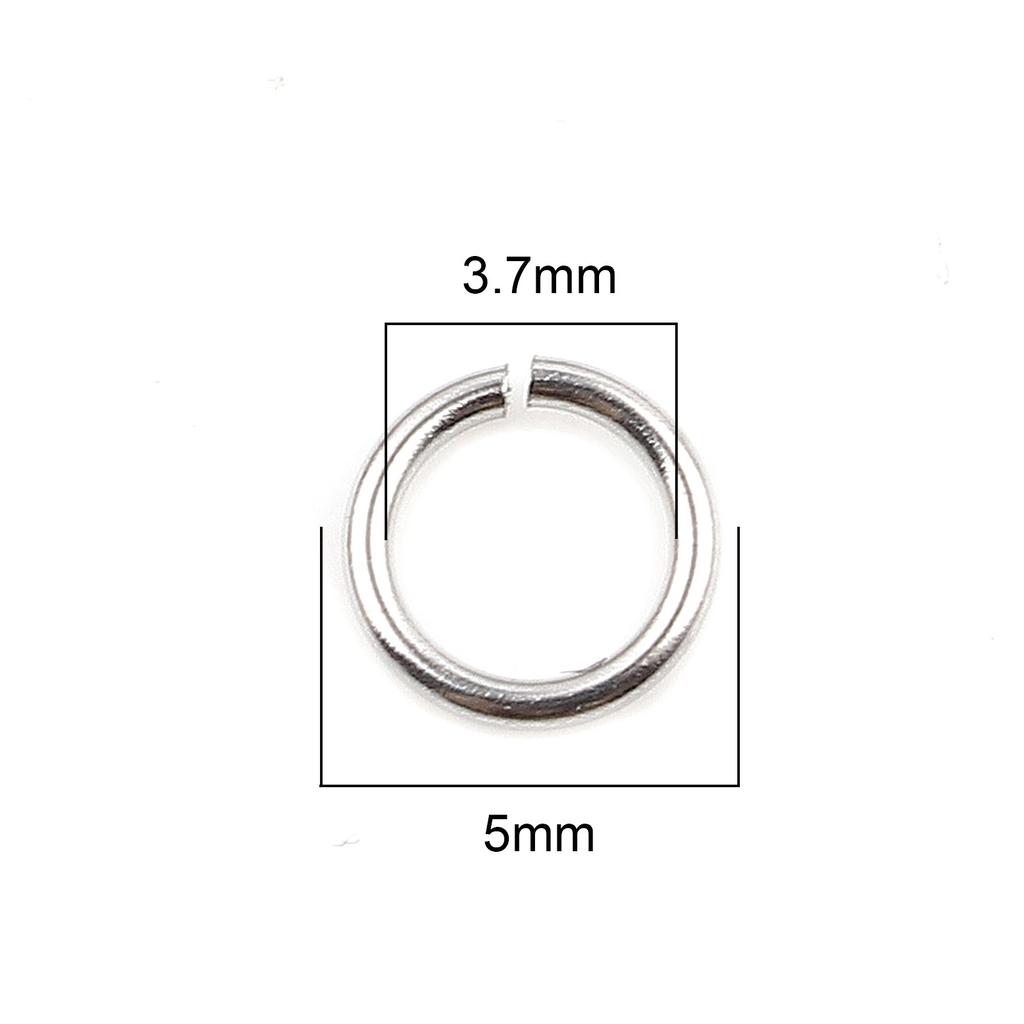 100pcs 0.5mm-1.8mm-4mm-16mm Stainless Steel Open Jump Rings Findings Round Silver Color DIY Making Keychain Necklace Jewelry
