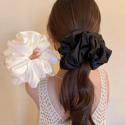 1pcs Extra Large Faux Silk Fluffy, High Elasticity, Soft & Silky, Casual Comfortable Scrunchie For Women