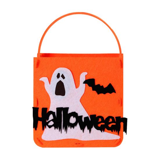 Decorative Festival Display Props Halloween Felt Trick or Treat Bags, Cartoon Owl Bat Devil Pumpkin Kids Theme Party Souvenir Pouches Handheld