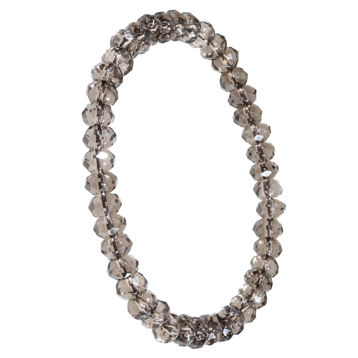 

[Shinjuku Gin no Kura] 6mm Smoky Quartz Bracelet, Flat Cut, Approx. 18.0cm Long (Men s M, Women s L Size), Natural Stone, Power Stone