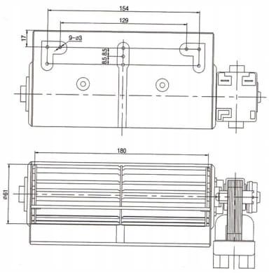 Wentylator Promieniowy Nawiewny 180Mm Prawy
