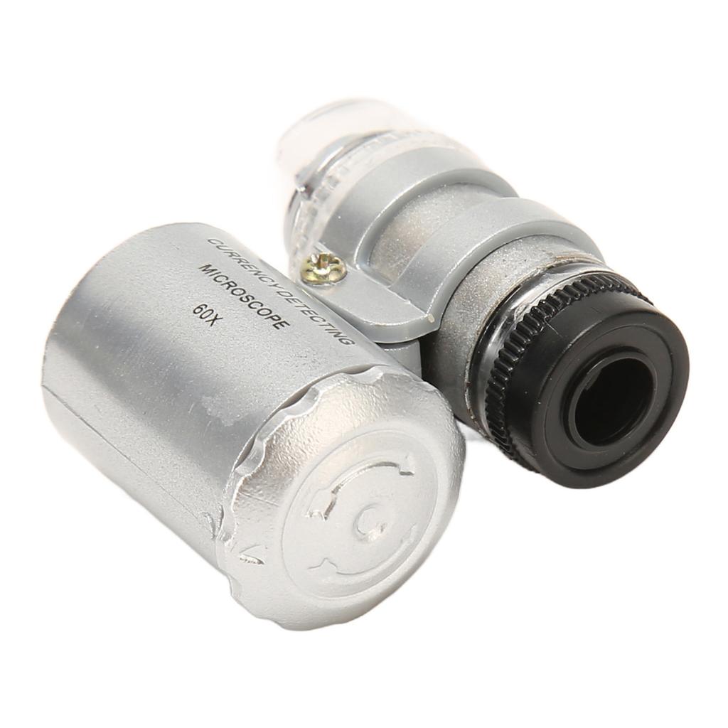 Jewelers Eye Loupe 60X Magnification LED Lights Foldable Design Pocket Microscope for Jewel