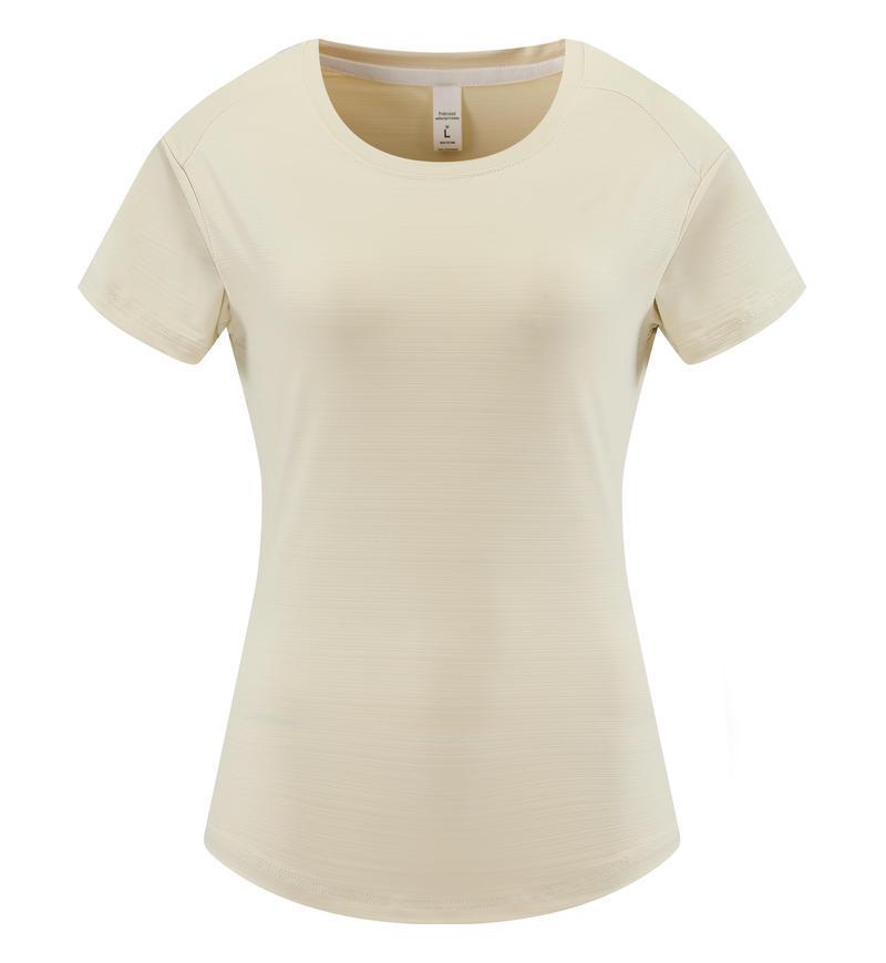 Women's Lightweight Quick-Dry Casual Sports T-shirt - Round Neck, Breathable, Comfortable, Short Sleeve, Customizable.