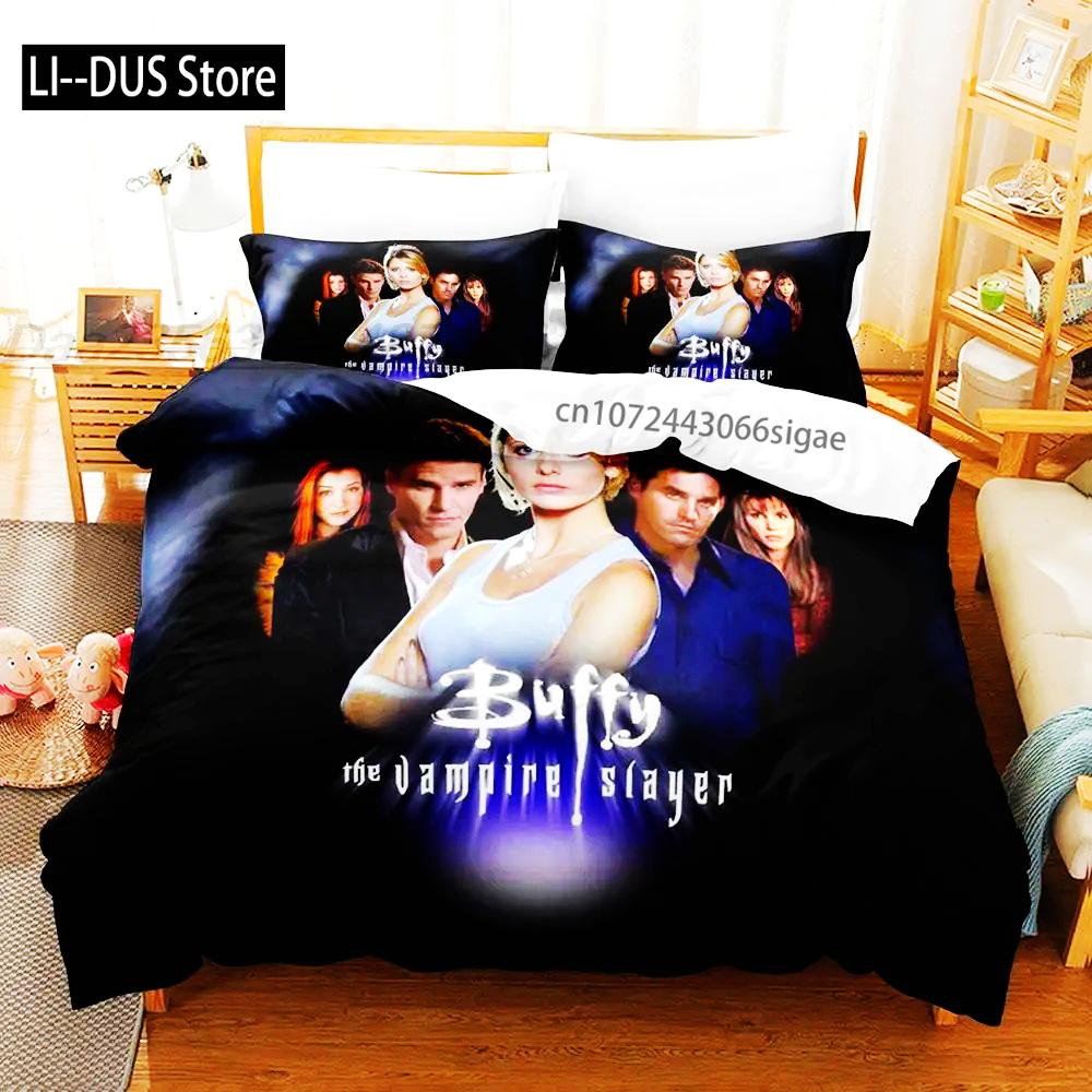 

Buffy The Vampire Bedding Set Single Twin Full Queen King Size Bed Set Aldult Boys Bedroom Duvetcover Sets 3D bettwäsche 135x200 EU Single(135*200cm)3pcs