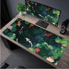 Japanese Desk Mat Black  White Mouse Pad Koi Fish Japan Art Seal Yinyang Fish Large XL Gaming Deskmat Rubber Mousepad X