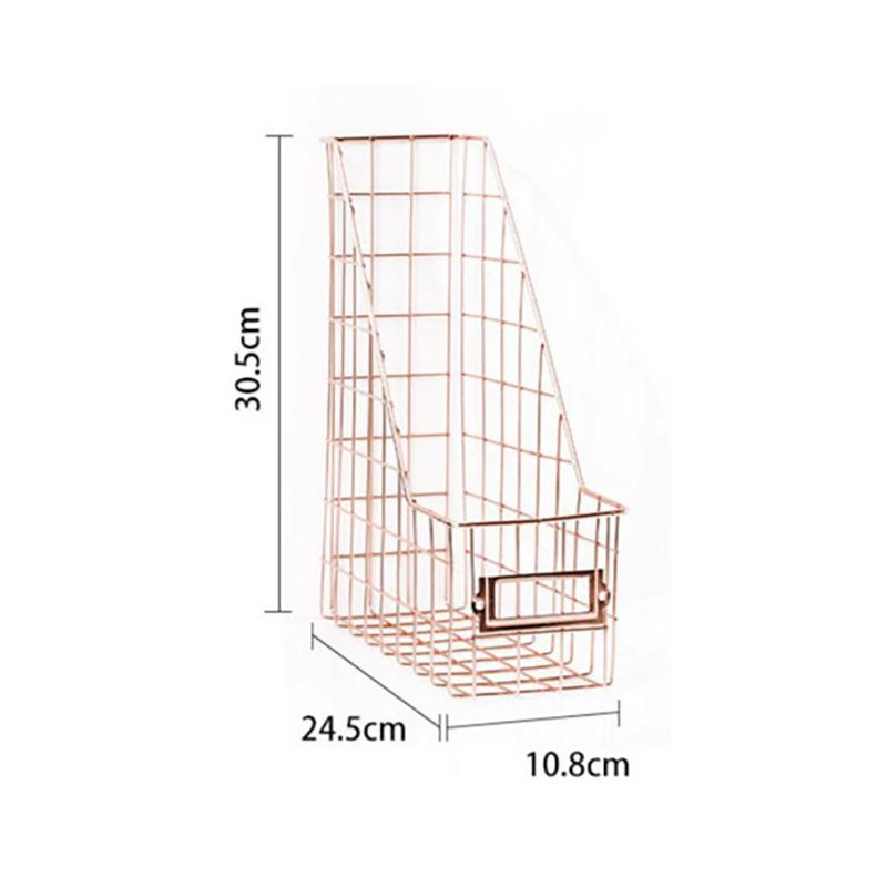 Desk Organizer Bedroom Wrought Iron Stationery Nordic Style Home Office Mesh Book Shelf File Holder Magazine Rack Management