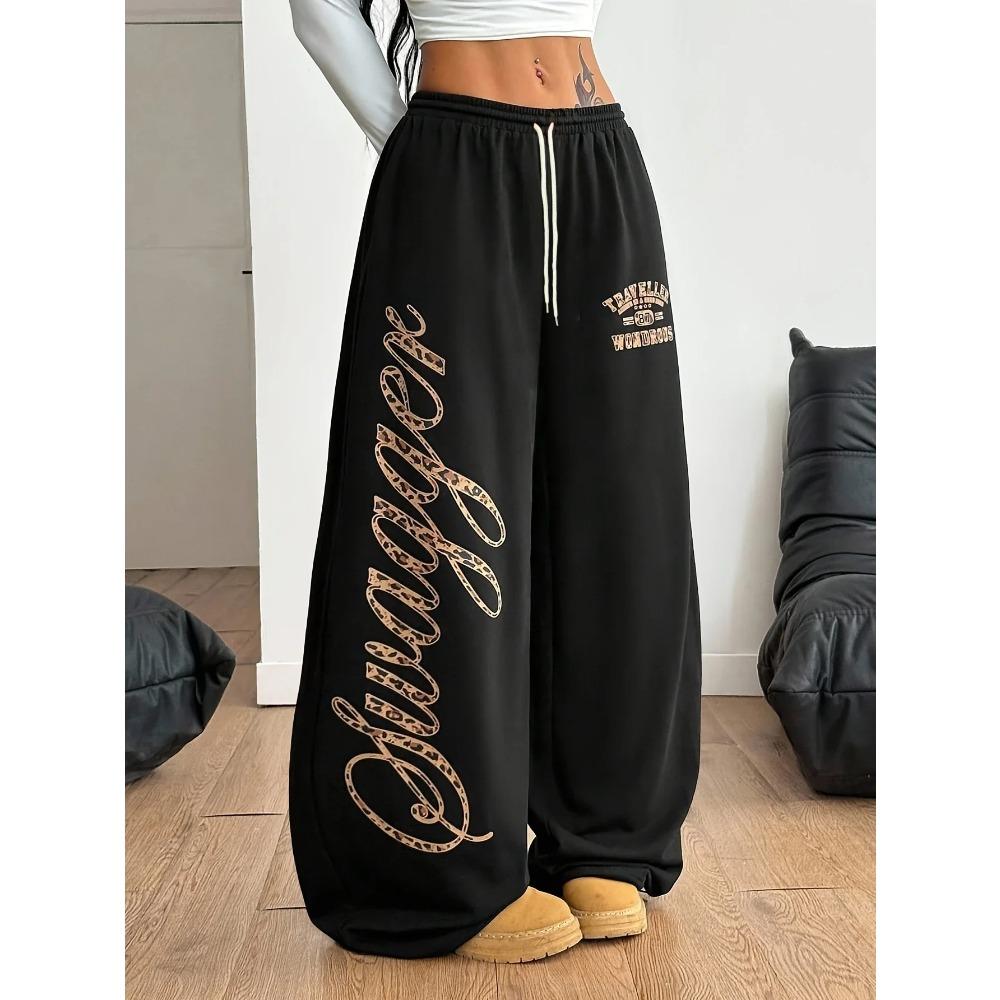 Women's Loose Fit Streetwear Style Printed Sweatpants Comfortable Fiber Long Trousers for Arrival