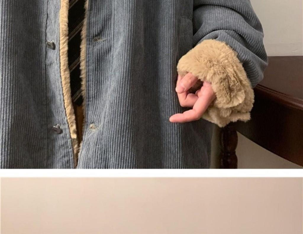 Men's Trendy Retro Winter Corduroy Cotton Jacket with Velvet Lining