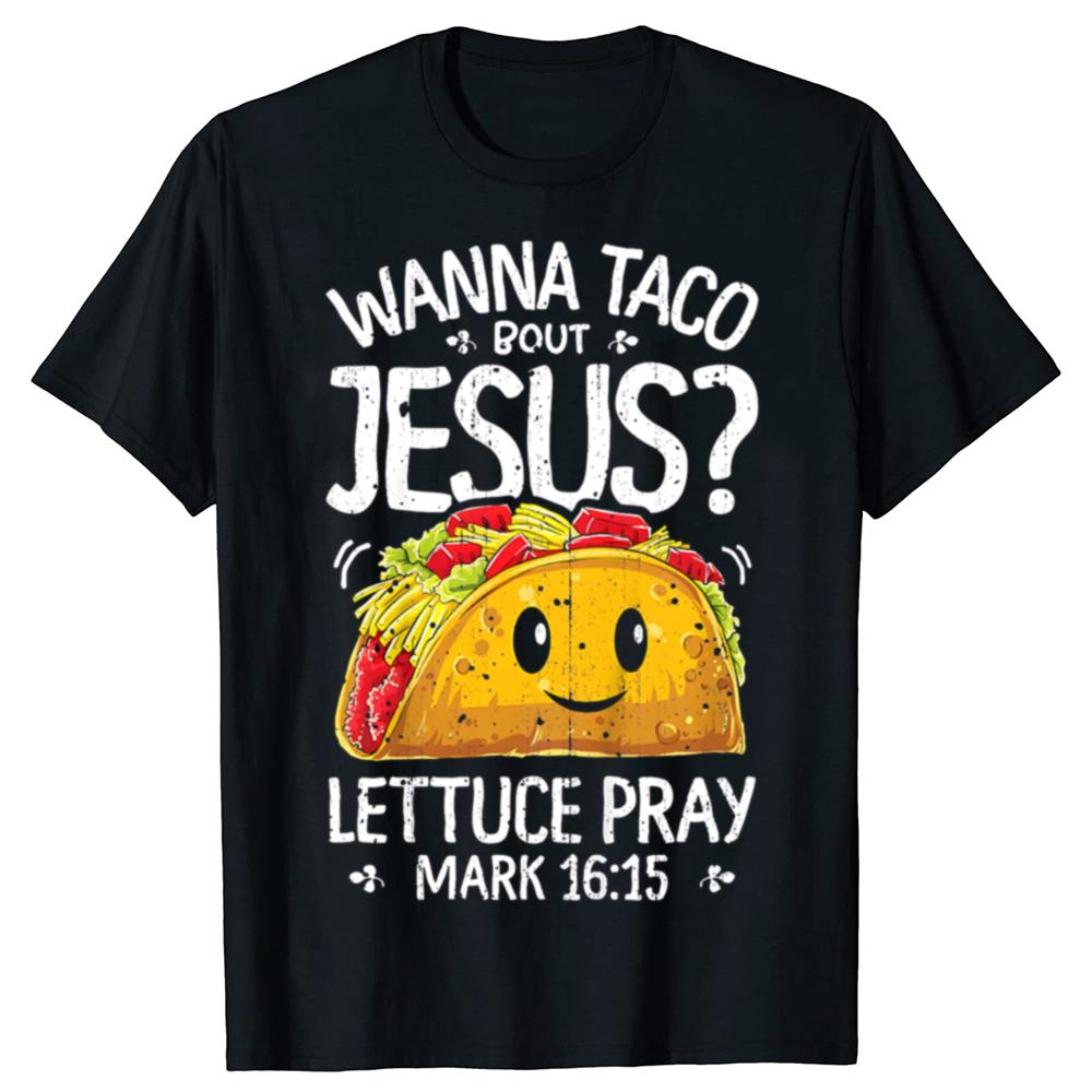 

Wanna Taco Jesus Christian 100% Cotton T-shirts Men Fashion Print Tshirt Loose Oversized Streetwear Hip Hop Unisex T Shirt - ... S разноцветный