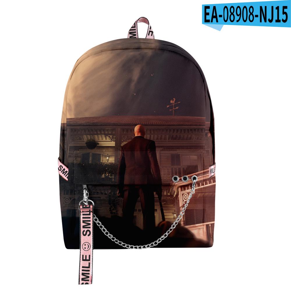 Luxury Novelty Youthful School Bags Unisex Game Hitman Travel Bags 3D Print Oxford Waterproof Notebook Shoulder Backpacks