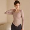 Damen Langarm Yoga Top Slim Fit Schnelltrocknend Workout Shirt Laufen Fitness