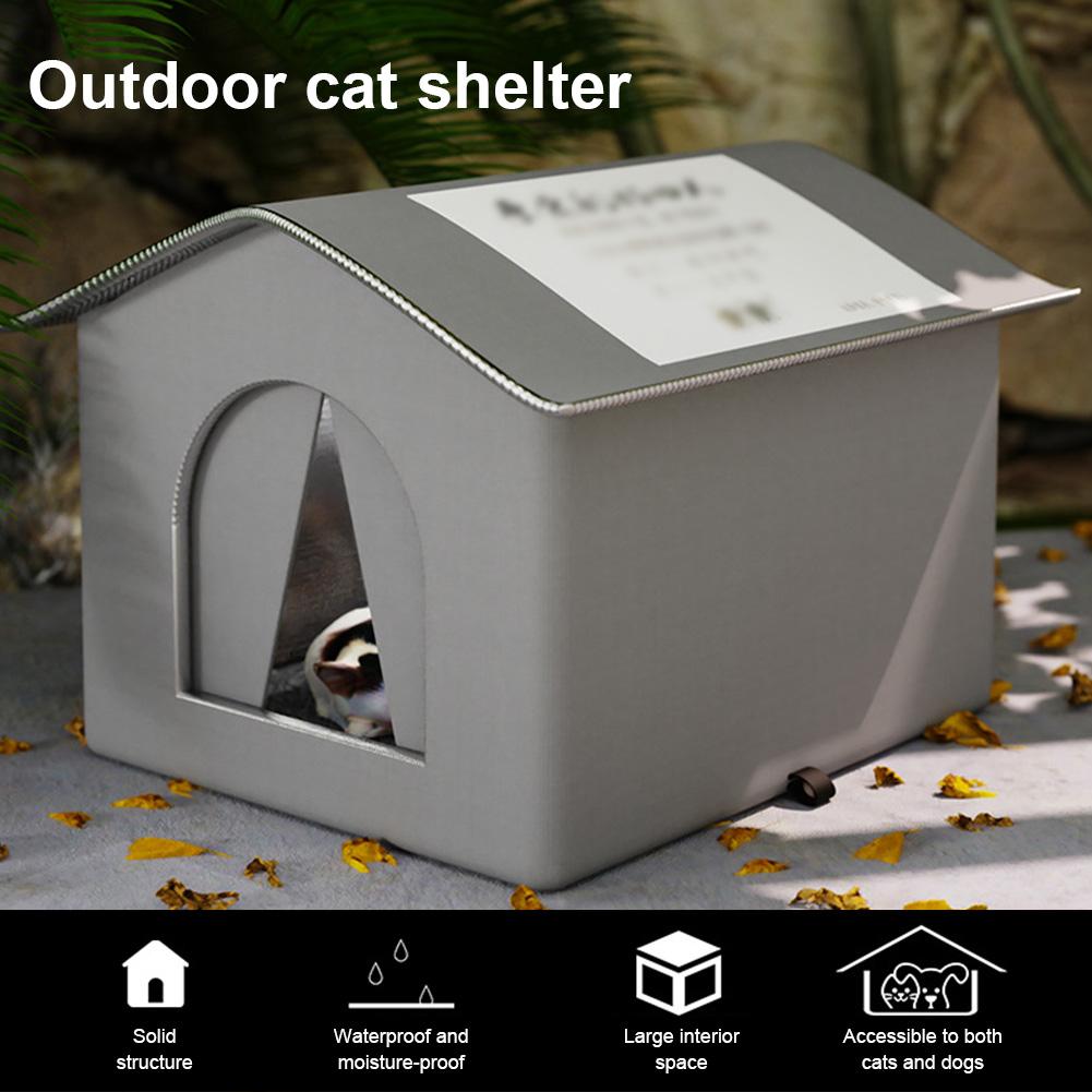 Feral Cat Shelter Weatherproof Stray Cat Shelter Feral Cat House for Winter Wild Animal Tent Bed