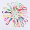 Double-Layer Woven Keychain Bag with Carabiner Pendant for DIY Hanging