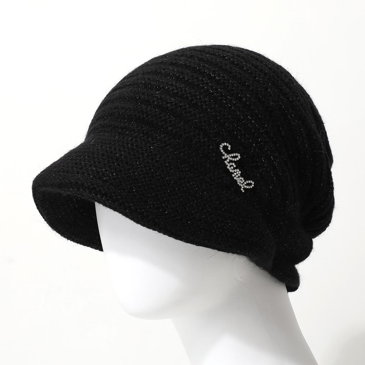 

Warm Ear Protection Bag Head Solid Color Cap Simple And Versatile Crimping Warm And Cold Pulling Adjustment Stack Cap One size fits all [knitted]