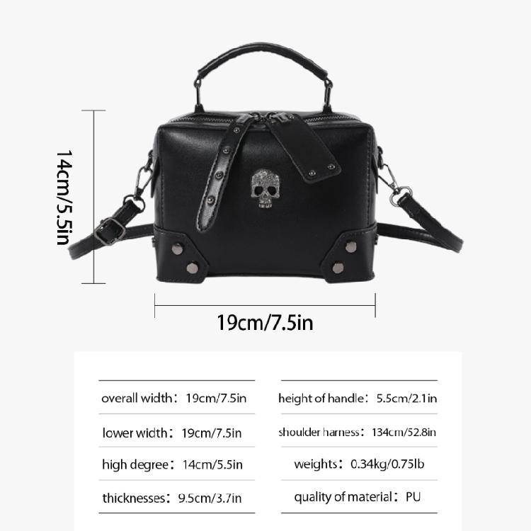 Women Shoulder Crossbody Bag Gothic Skull Crosses PU Leather Top Handle Handbag