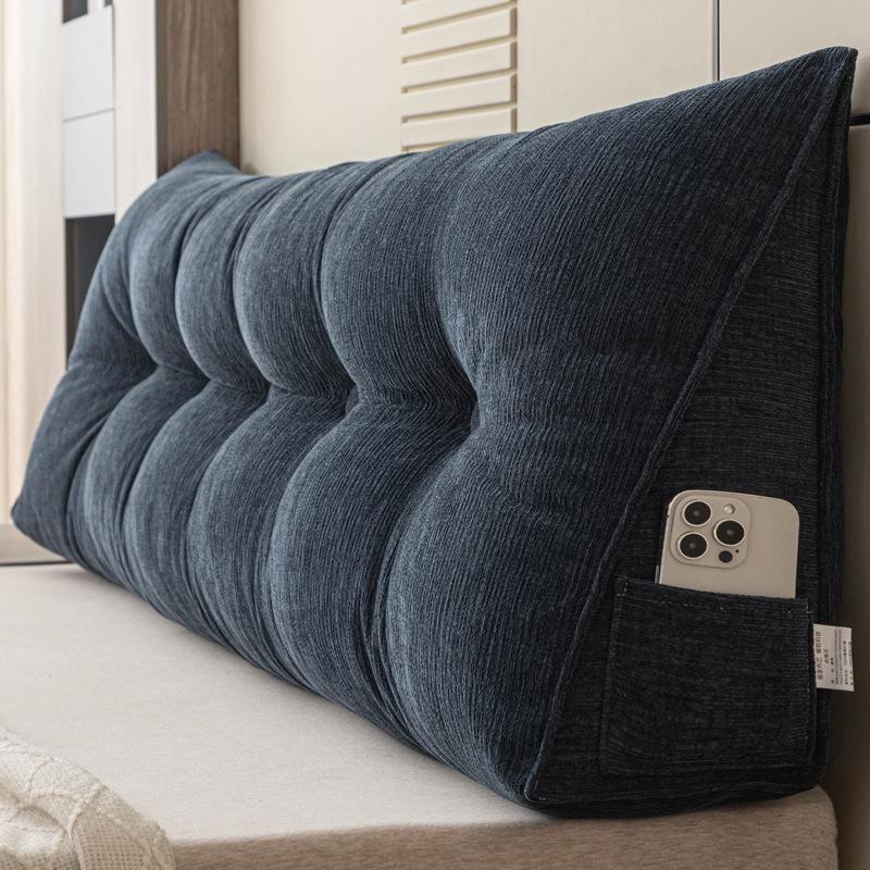 Grenzüberschreitendes dreieckiges Kopfteilkissen: Doppelte Rückenlehne, Weiche Polsterung, Lendenwirbelstütze für Sofa & Bett