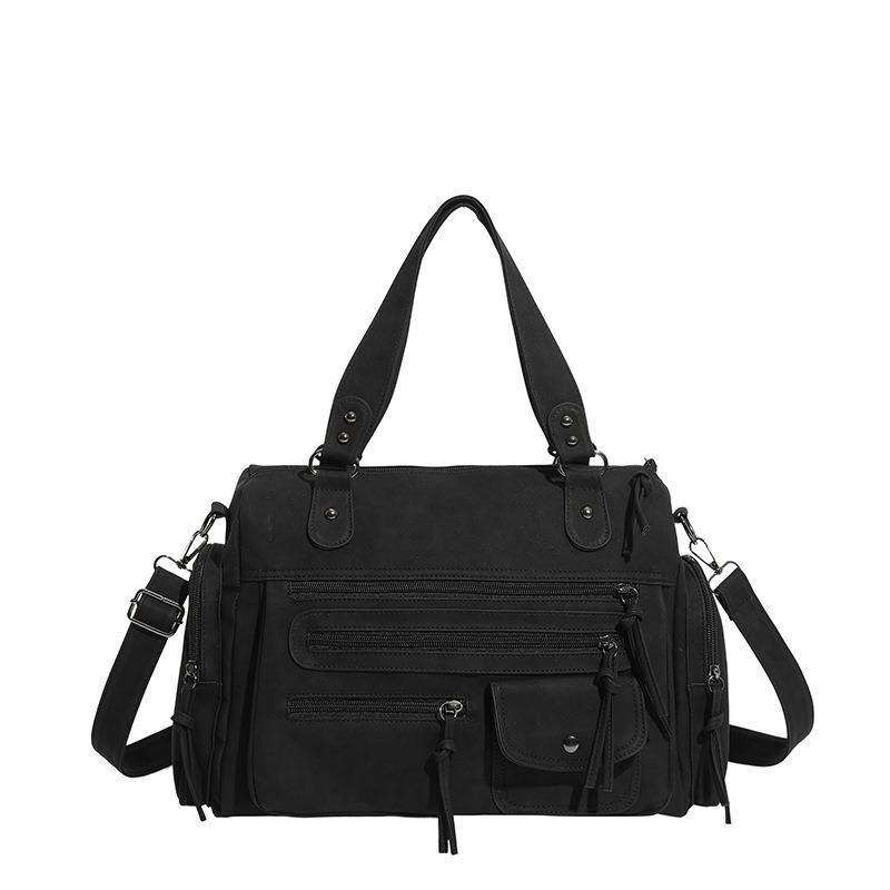Multi-pocket Motorcycle Bag, High-end Texture, Fashionable Commuting Single-shoulder Crossbody Handbag