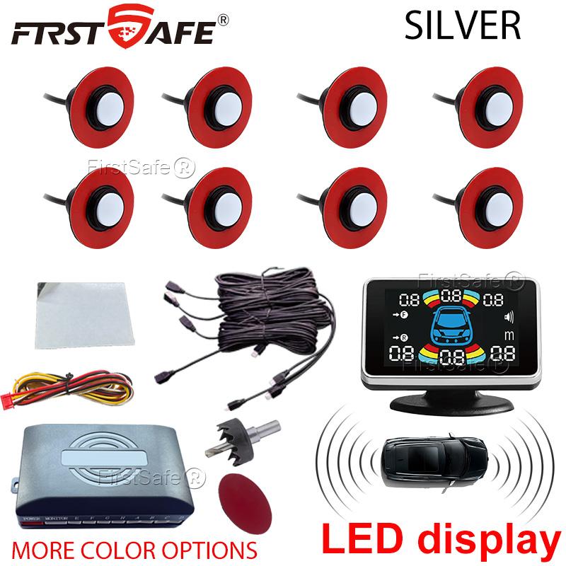 12V16.5mm Parking Sensor Kit 6/8 Sensor Buzzer Reverse Radar Sound Alarm Indicator Probe System