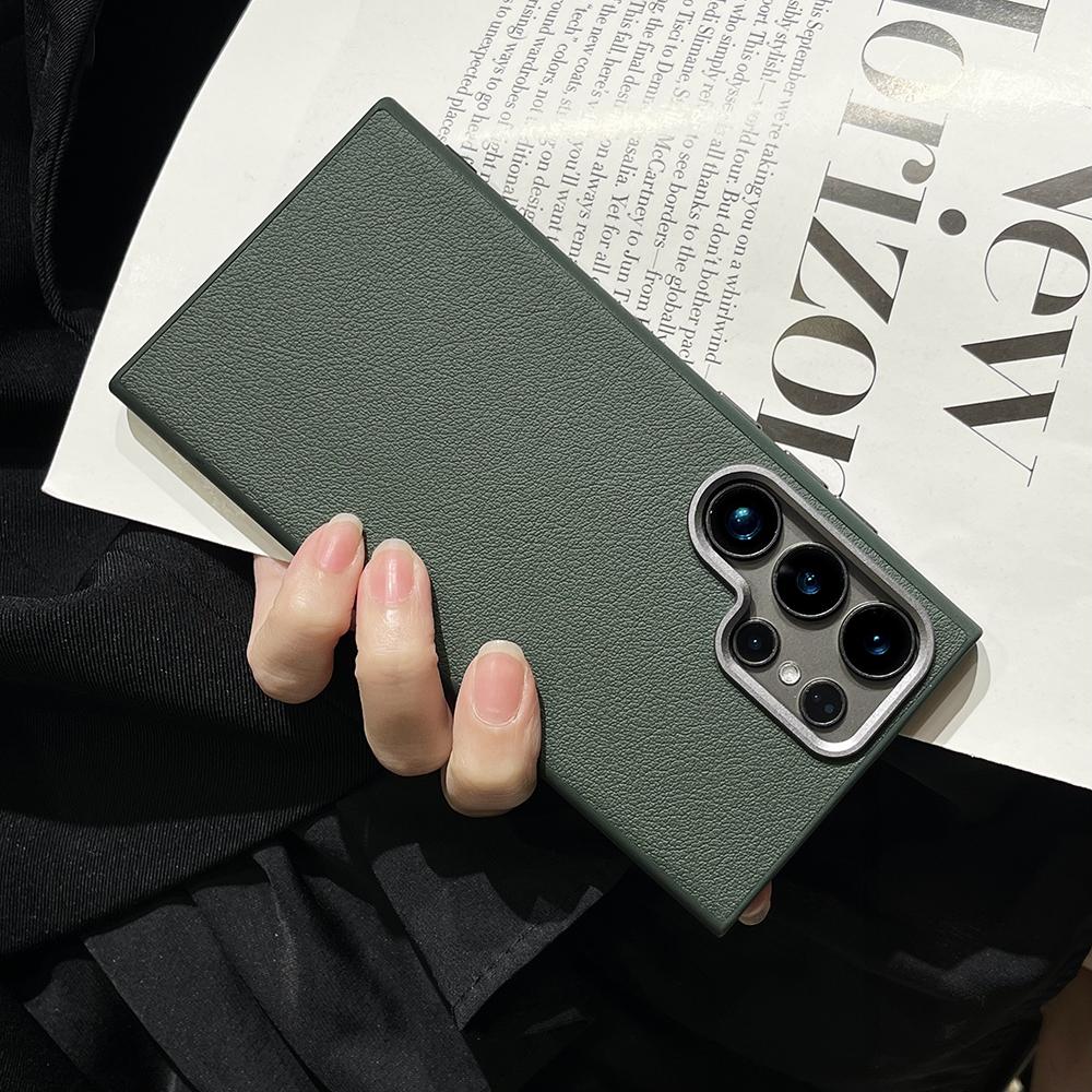

Qianliyao Grey Frosted Leather Shockproof Case for Samsung Galaxy S25 S24 S23 S22 Ultra Soft Back Cover For Galaxy S24