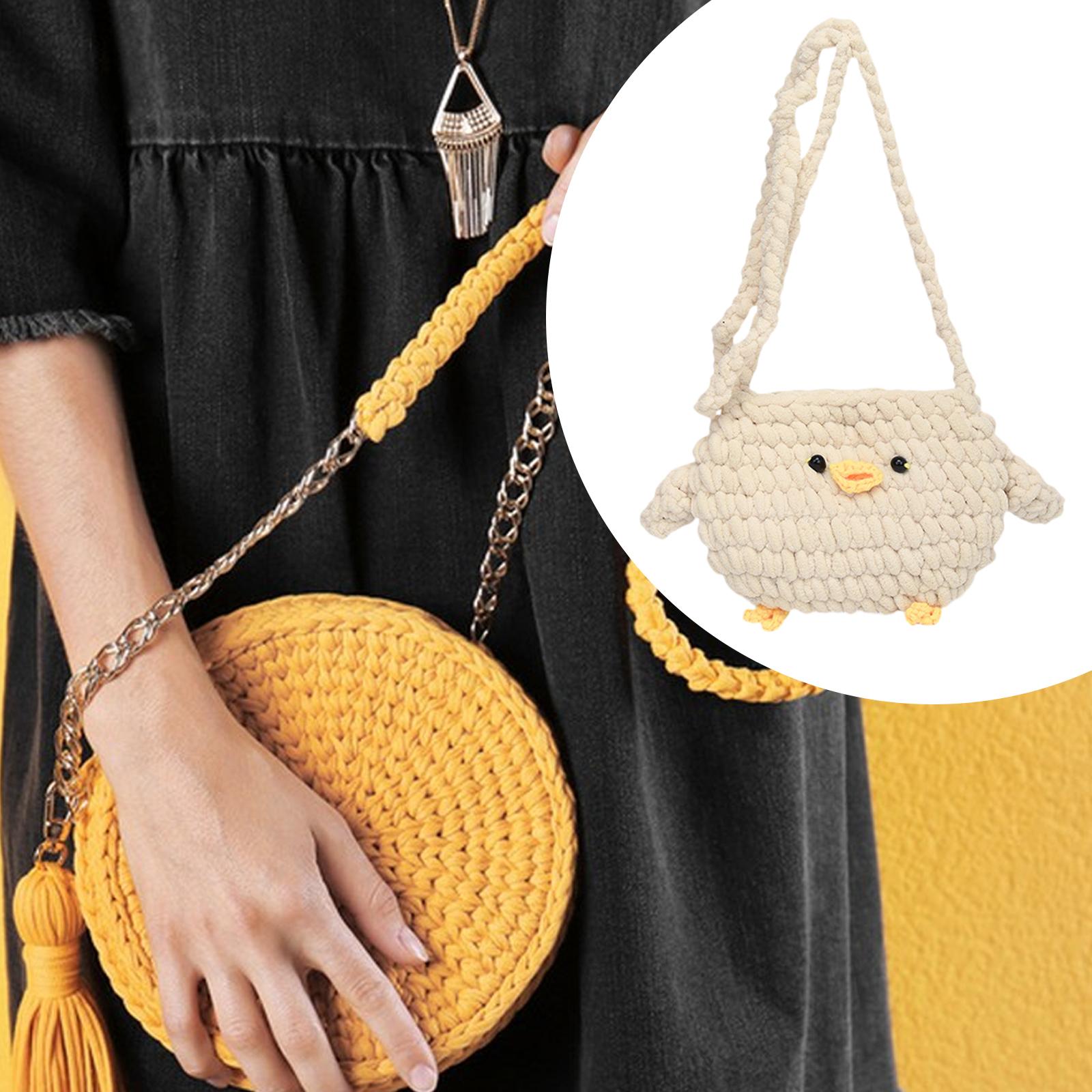 

Women Knitted Crossbody Bag Versatile Compact Cute Casual Wallet Crocheted Bag for Outdoor Shopping Commuting Travel Summer
