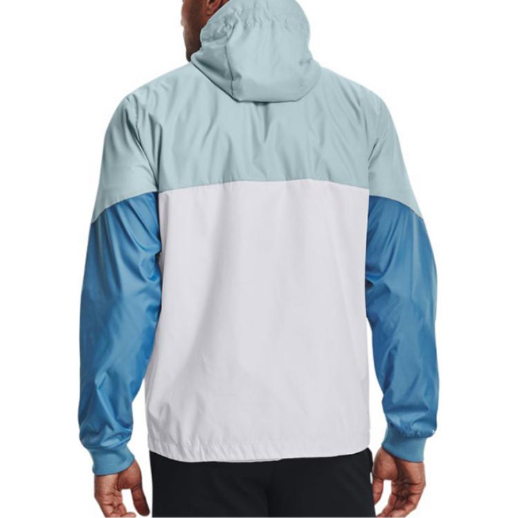 Under Armour Legacy Color Block Woven Hooded Training Jacket Men Jacket Blue 1345405-478